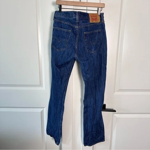 Levi’s 501 (34/34) Button Fly Medium/Dark Wash Blue Denim Jeans- OG Straight Leg - Picture 6 of 9